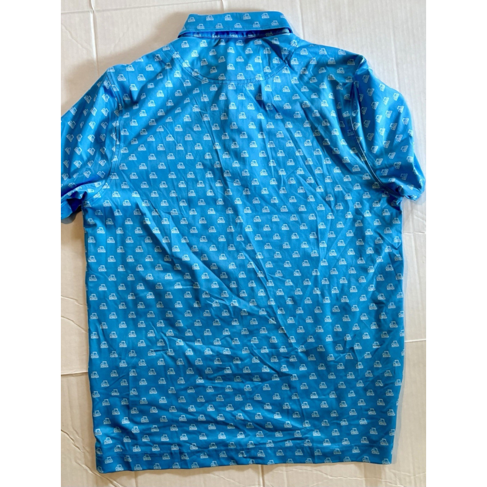 CaddyCrate Men’s M Golf Polo Blue Golf Cart Pattern Lightweight - Picture 5 of 5